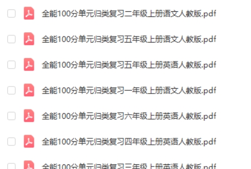2024年春红逗号全能100分单元归类复习(小学1-6上下)