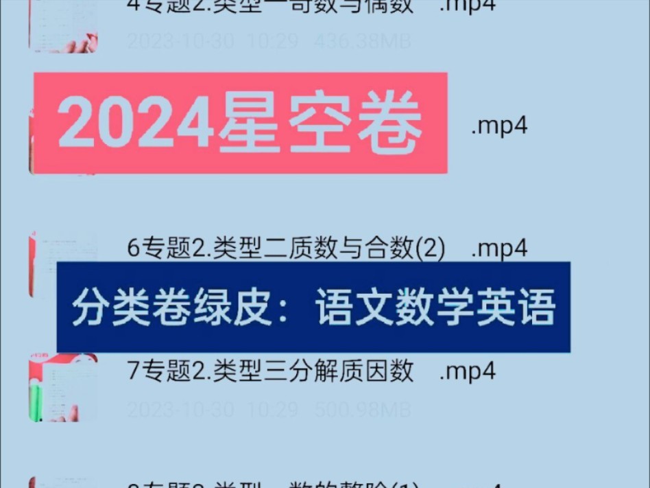 2024版星空小升初数学191套真卷
