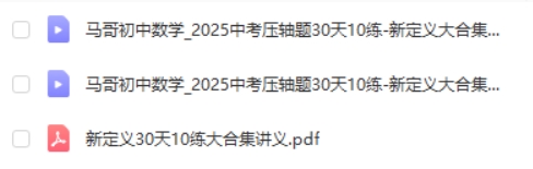 2025中考压轴题30天10练新定义大合集