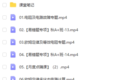 2024-2025付雷初三中考物理 A+ 秋下网课视频