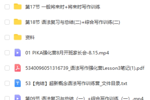皮卡褚英语《超新概念语法写作训练营》  网课视频