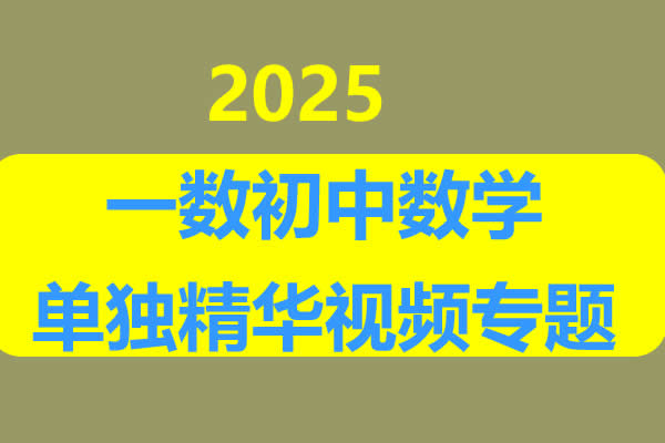 一数初中数学单独精华视频专题