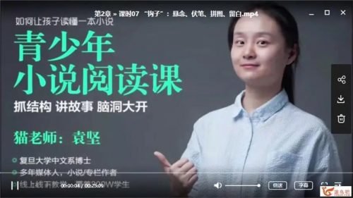猫博士《青少年小说阅读课》视频