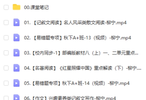 2024柳宁初二语文A+秋季班下网课视频