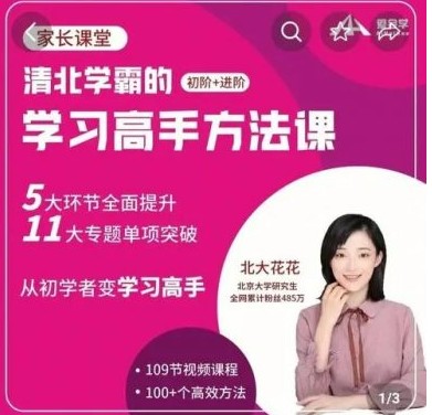 【北大花花】学习高手方法课视频（初+进阶）139节课