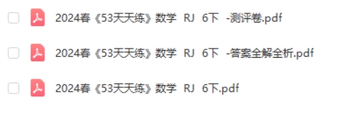 2024春季版RJ人教版数学六下《53天天练》试题卷+测评卷+答案解析