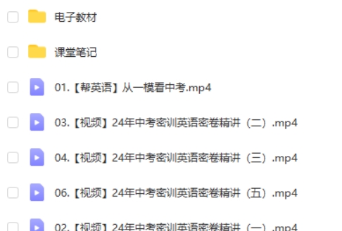 2024初三中考英语冲刺密训班多名师主讲
