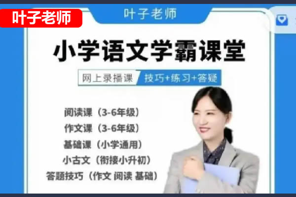 叶子老师小学语文阅读、作文、基础答题技巧网课视频