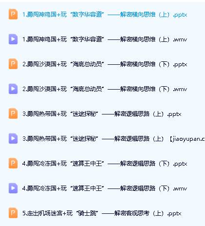 全球脑王杨易最强大脑游戏课视频+资料第2张