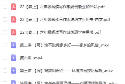 2022春上宋薇六年级语文阅读写作系统班网课视频