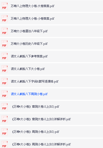 2025初中三年春《万维大小卷》全科,含答案第8张
