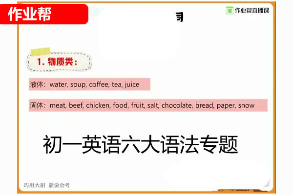 初一英语六大语法专题网课视频