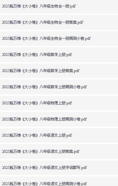 2025初中三年春《万维大小卷》全科,含答案第6张