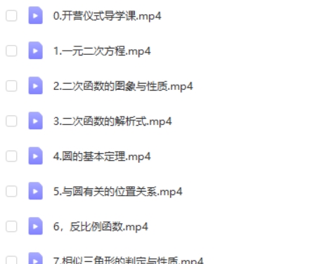 2023初中初三数学多老师合讲暑假班网课视频