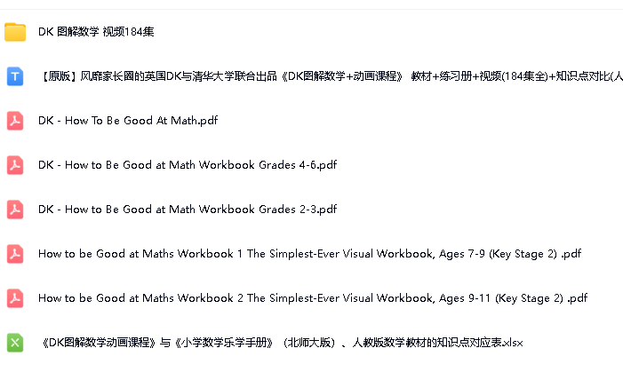 《DK图解数学+动画课程》 教材+练习册+视频(184集全)+知识点对比(人教与北大版)全网最全第4张