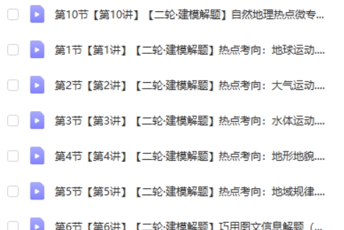 2025孙国勇地理-高三高考地理寒假班网课视频