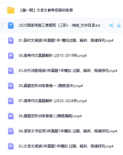 2025国家玮语文高三高考语文全年三阶段(寒假班)网课视频第2张