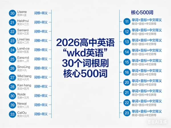 2026高中英语【wkd英语】30个词根刷核心500词高清图下载