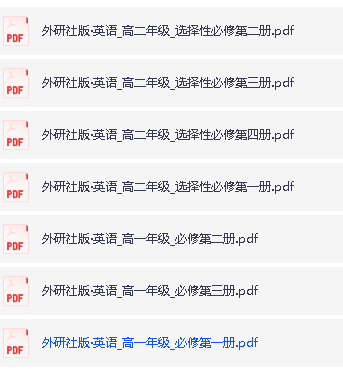 外研社版高中一二三英语电子课本教材2025年春(必修+选修)合集(PDF版下载)第2张