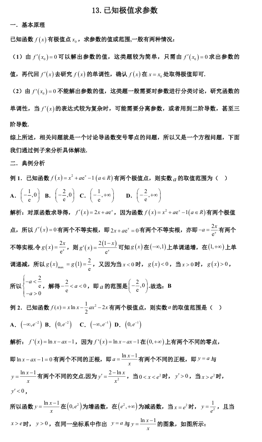 2026版《高考数学&bull;一轮复习微专题106讲》13.已知极值点个数求参数及应用