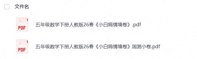 五年级数学下册人教版26春《小白鸥情境卷》
